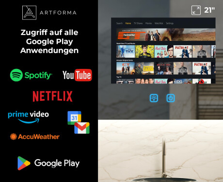 Intelligenter Abgerundeter LED-Badezimmerspiegel SmartScreen 21,5” #3