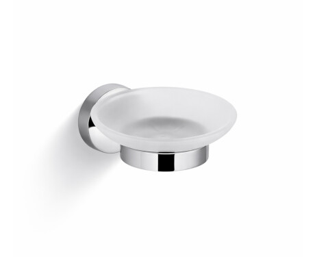 CLASSIC – Seifenschale / Chrom, mattes Glas
