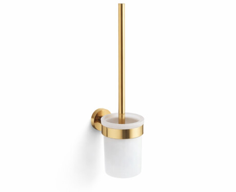 CLASSIC – Hängende Toilettenbürste / Behälter aus mattem Glas / Goldglanz