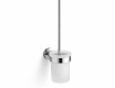 CLASSIC – Hängende Toilettenbürste / Behälter aus mattem Glas / Chrom