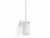 CLASSIC – Hängende Toilettenbürste / Behälter aus mattem Glas / mattweiß