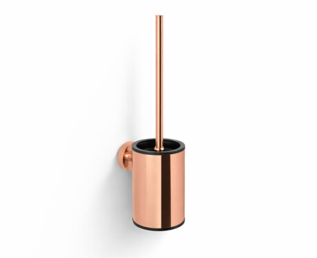 CLASSIC – Niedrige hängende Toilettenbürste / Metallbehälter, Einsatz aus Kunststoff / Roségold-Glanz