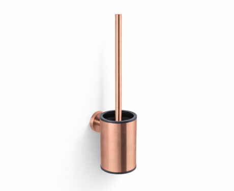 CLASSIC – Niedrige hängende Toilettenbürste / Metallbehälter, Einsatz aus Kunststoff / Roségold, gebürstet