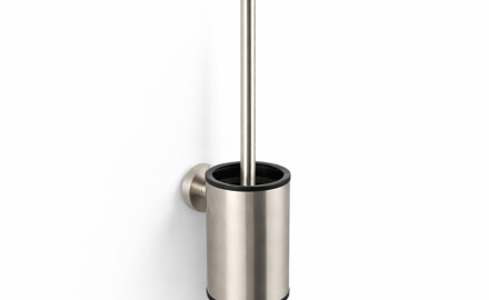 CLASSIC – Niedrige hängende Toilettenbürste / Metallbehälter, Einsatz aus Kunststoff / gebürsteter Stahl