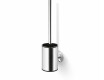 CLASSIC – Niedrige hängende Toilettenbürste / Metallbehälter, Silikonbürstenkopf / Chrom