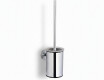 CLASSIC – Niedrige hängende Toilettenbürste / Metallbehälter, Glasaufsatz / Chrom