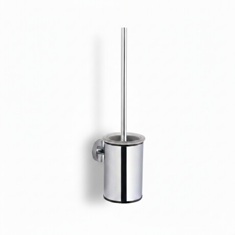 CLASSIC – Niedrige hängende Toilettenbürste / Metallbehälter, Glasaufsatz / Chrom #1