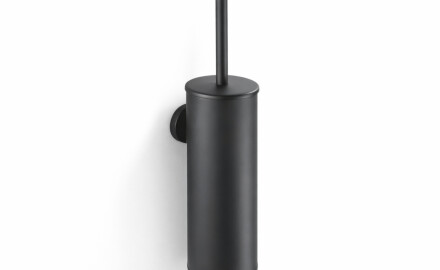 CLASSIC – Hohe hängende Toilettenbürste / Metallbehälter, Einsatz aus Kunststoff / mattschwarz