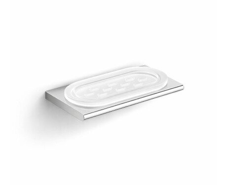 MILANO – Seifenschale / Chrom, mattes Glas