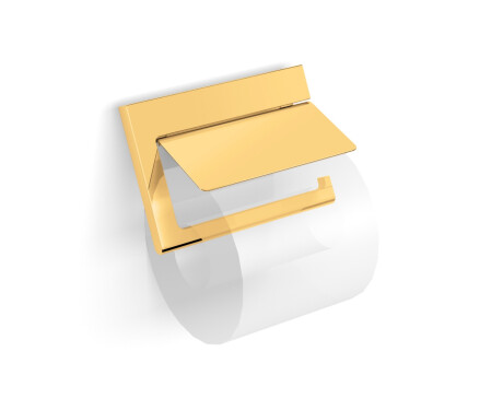 MILANO – Toilettenpapierhalter / schwenkbar mit Abdeckung / goldglänzend