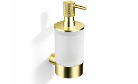 MEGAN – Spender für Flüssigseife / gebürstetes Champagnergold, mattes Glas