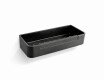 Korb 29x12x5,5 mit Zugband / mattschwarz / schwarzer Kunststoffeinsatz