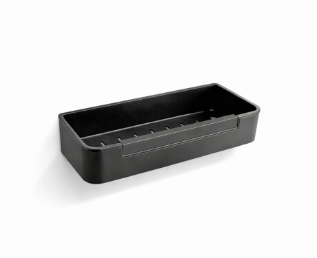 Korb 29x12x5,5 mit Zugband / mattschwarz / schwarzer Kunststoffeinsatz