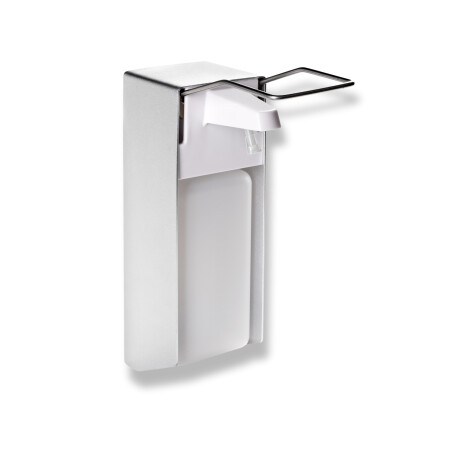 Desinfektionsmittel-Spender 1,0 l mit Ellbogenknopf / mattes Aluminium #1