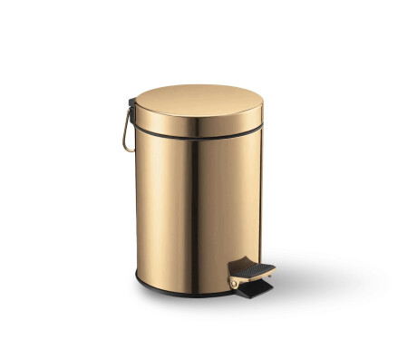 STANDARD-Treteimer, rund, 3 l, Soft-Close / goldglänzend