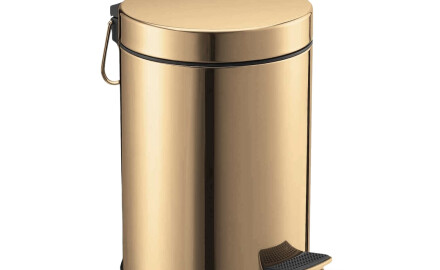 STANDARD-Treteimer, rund, 5 l, Soft-Close / goldglänzend
