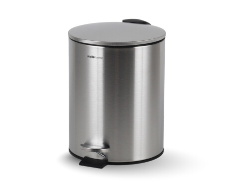 BUDGET-Treteimer, rund, 5 l, Soft-Close / Edelstahl, satiniert