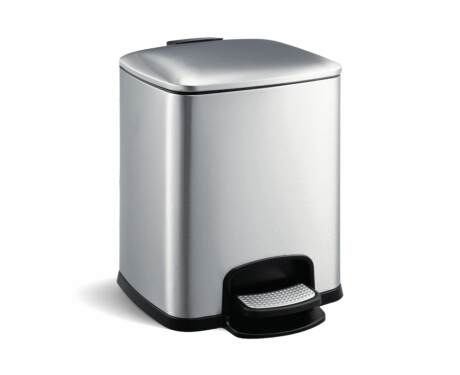 PREMIUM-Treteimer, rechteckig, 8 l, Soft-Close / Edelstahl, satiniert