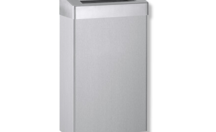 30-Liter-Abfalleimer mit offenem Deckel, Serie R10 / gebürsteter Edelstahl