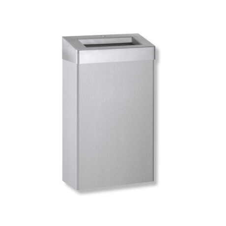 30-Liter-Abfalleimer mit offenem Deckel, Serie R10 / gebürsteter Edelstahl #1