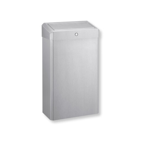 30-Liter-Abfalleimer mit Klappdeckel, Serie R1 / gebürsteter Edelstahl #1