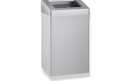 49-Liter-Abfalleimer mit offenem Deckel, Serie R10 / gebürsteter Edelstahl