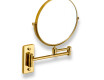 Kosmetikspiegel, gerade, 3-fache Vergrößerung, rund, schwenkbar, doppelter beweglicher Arm / goldglänzend