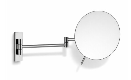 Kosmetikspiegel mit 3-facher Vergrößerung, rund, schwenkbar, mit doppeltem beweglichem Arm / Chrom