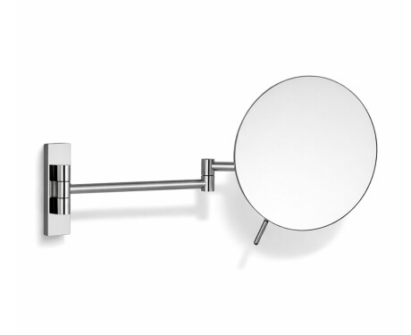 Kosmetikspiegel mit 3-facher Vergrößerung, rund, schwenkbar, mit doppeltem beweglichem Arm / Chrom