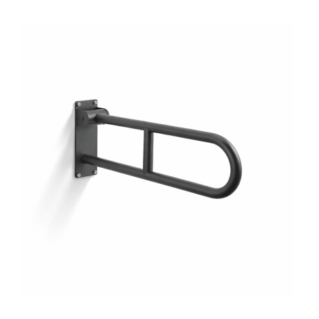Stützhandlauf für Menschen mit Behinderungen, Ø 32, gebogen, schwenkbar, STANDARD – 60 cm / Edelstahl, mattschwarz #1