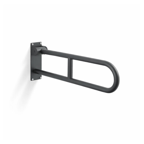 Stützhandlauf für Menschen mit Behinderungen, Ø 32, gebogen, klappbar, STANDARD – 70 cm / Edelstahl, mattschwarz #1