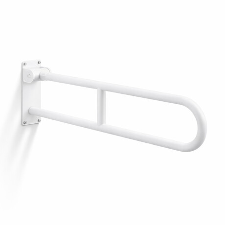 Stützhandlauf für Menschen mit Behinderungen, Ø 32, gebogen und schwenkbar, STANDARD – 80 cm / Edelstahl, mattweiß #1