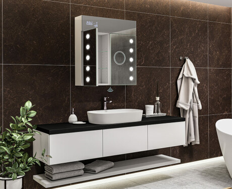 Spiegelschrank mit LED Beleuchtung - L06 Emily 66,5 x 72cm #11