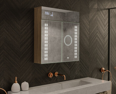 Spiegelschrank mit LED Beleuchtung - L55 Emily 66,5 x 72cm