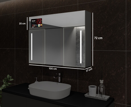 Smart Spiegelschrank mit LED Beleuchtung - L02 Sarah 100 x 72cm #3