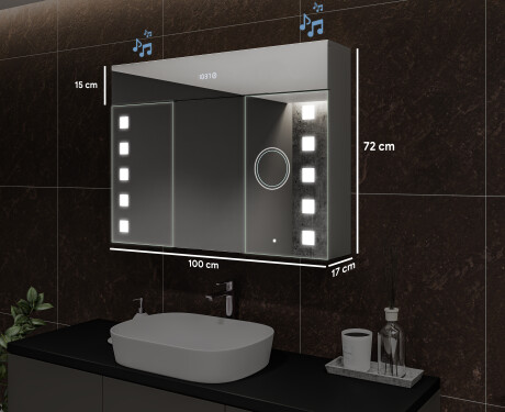 Spiegelschrank mit LED Beleuchtung - L03 Emily 100 x 72cm #2