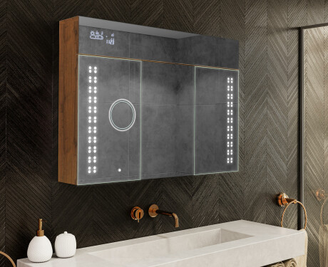 Spiegelschrank mit LED Beleuchtung - L55 Emily 100 x 72cm