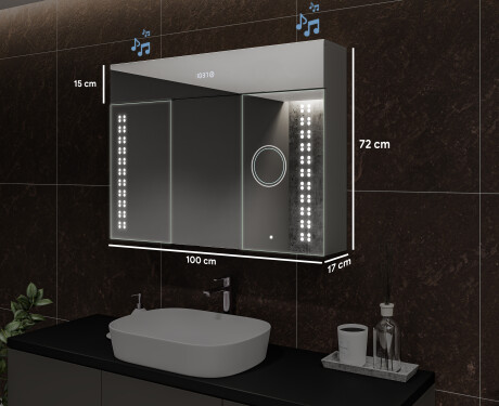 Spiegelschrank mit LED Beleuchtung - L55 Emily 100 x 72cm #2