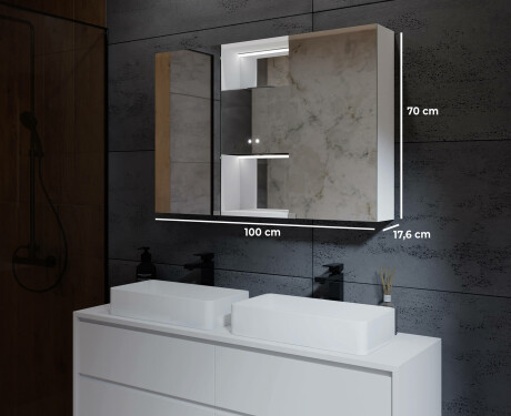 Spiegelschrank mit LED Beleuchtung Lisa 100 x 70cm #2