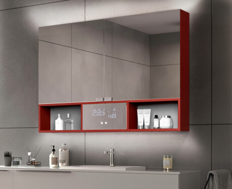 Bad Spiegelschrank Emma mit LED Beleuchtung - 2-türig 100 x 72cm
