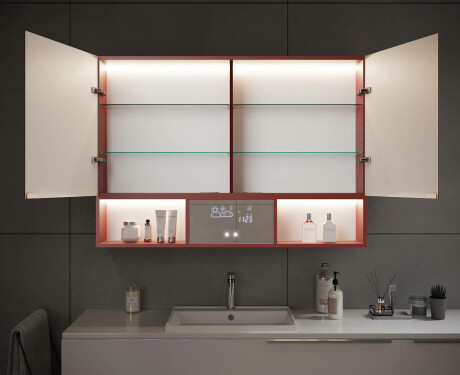 Bad Spiegelschrank Emma mit LED Beleuchtung - 2-türig 100 x 72cm #12