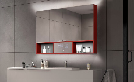 Bad Spiegelschrank Emma mit LED Beleuchtung - 2-türig 100 x 72cm