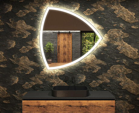 Unregelmäßiger asymmetrischer Spiegel mit LED Beleuchtung T222