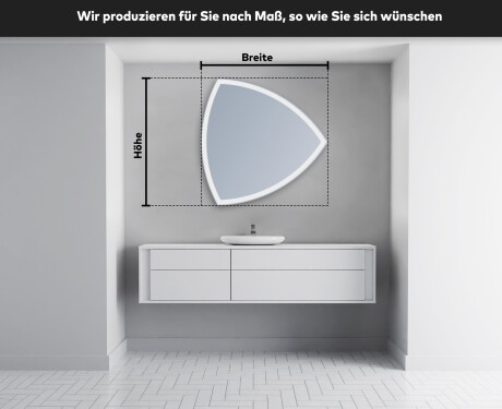 Unregelmäßiger asymmetrischer Spiegel mit LED Beleuchtung T222 #5