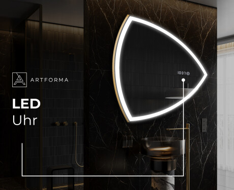Unregelmäßiger asymmetrischer Spiegel mit LED Beleuchtung T222 #9
