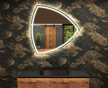 Unregelmäßiger asymmetrischer Spiegel mit LED Beleuchtung T223