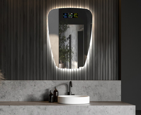 Unregelmäßiger asymmetrischer Spiegel mit LED Beleuchtung Z221 #6