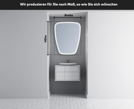 Unregelmäßiger asymmetrischer Spiegel mit LED Beleuchtung Z222 #5