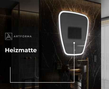 Unregelmäßiger asymmetrischer Spiegel mit LED Beleuchtung Z222 #8