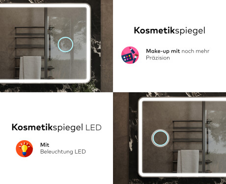 Abgerundeter Badspiegel mit LED Beleuchtung L141 #8